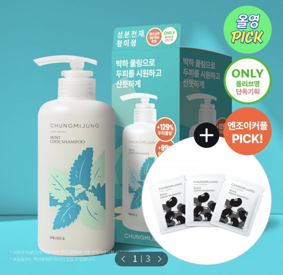 청미정 박하 쿨 샴푸 500ml (25,420원/무료)