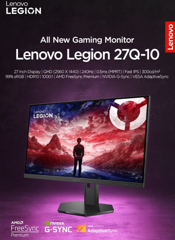 레노버 LEGION 27Q-10 QHD 240Hz IPS 0.5ms 피봇 (23.6만/무료)