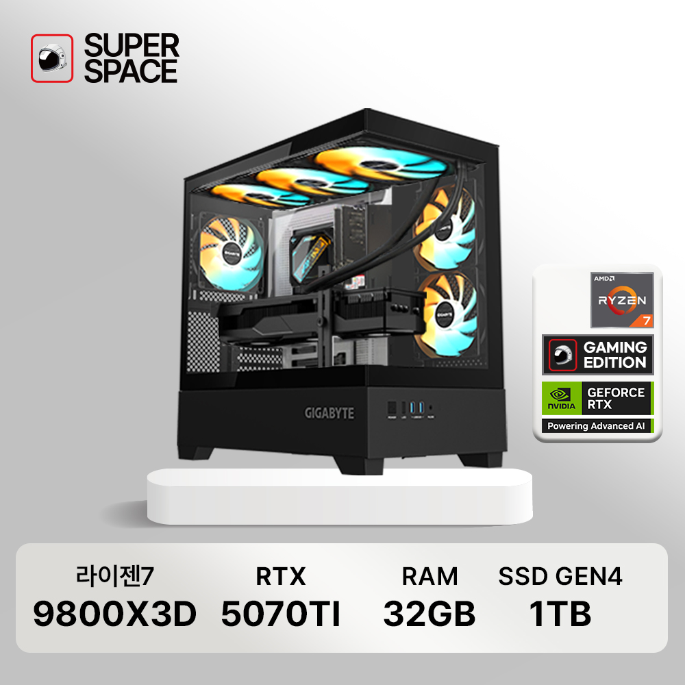조립PC RTX5070ti GAMING 9800x3D 32GB 1TB 게이밍본체 슈퍼스페이스