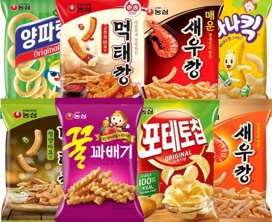 포테토칩4봉+꿀꽈배기4봉+감자깡4봉+먹태깡4봉 (14,480원/무료)