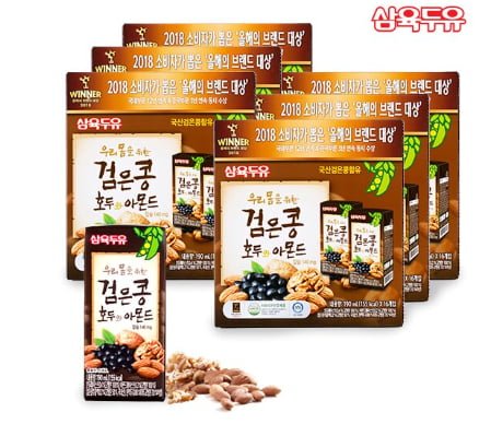 삼육 검은콩 호두 아몬드 두유 96팩(1팩 190ml) (42,210/무료)