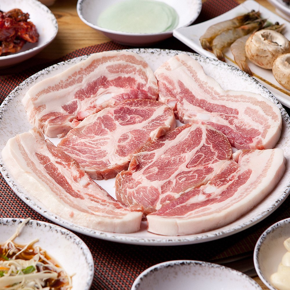 유황한돈 삼겹살+목살 1kg 14,920원