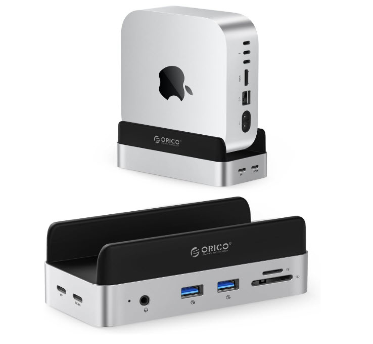 오리코 미니독 ORICO MiniDock Mac mini M4 Dock and Stand with M.2 SSD Enclosure