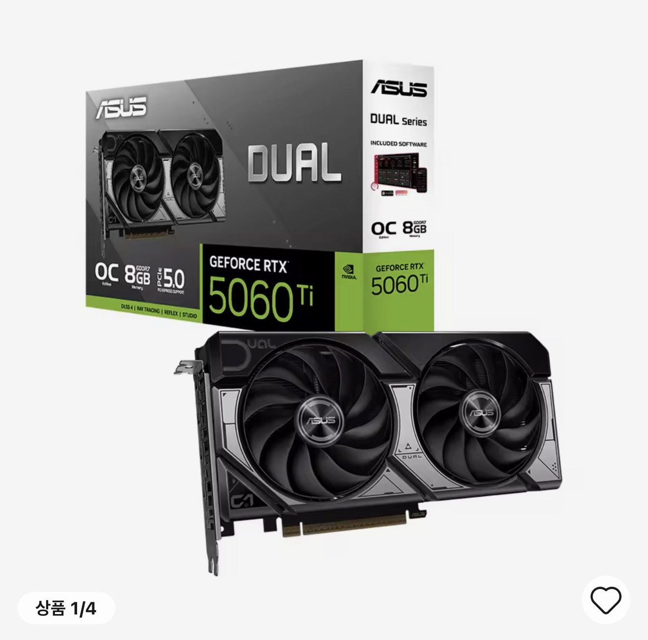 ASUS DUAL RTX 5060 TI OC D7 8GB 인텍앤컴퍼니 (리뷰2만)