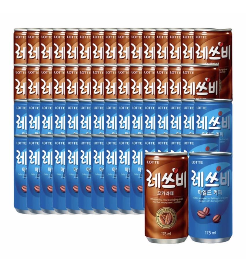 레쓰비 마일드 175mlx30캔+모카라떼 175mlx30캔 (총 60캔) 15,900원
