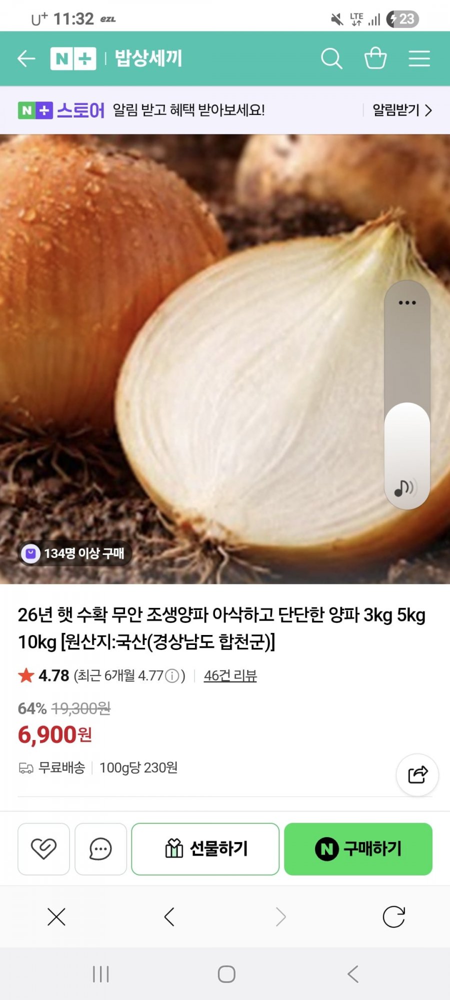 조생 햇양파 중대혼합 5kg (6,400원/무배)