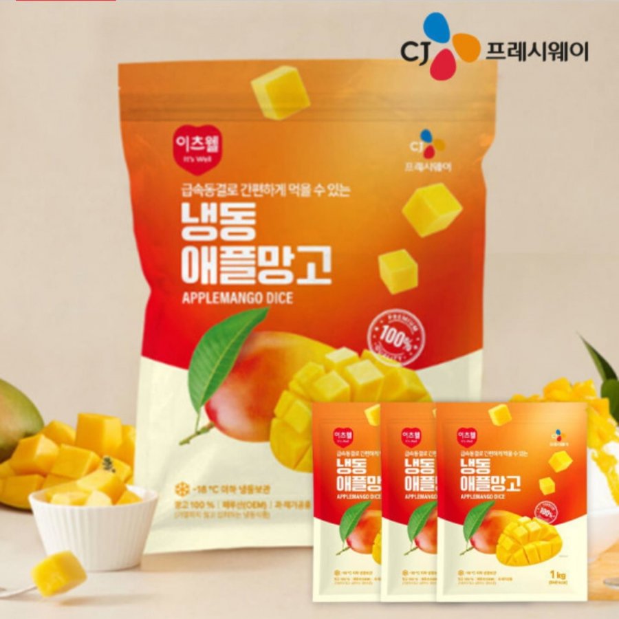 CJ 이츠웰 냉동 애플망고 1kg 3개 (14,720원/무료)