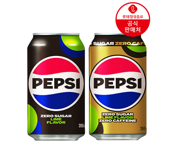 펩시제로 라임 355ml x24캔 + 제로제로 355ml x24캔 외 210ml 반반 구성
