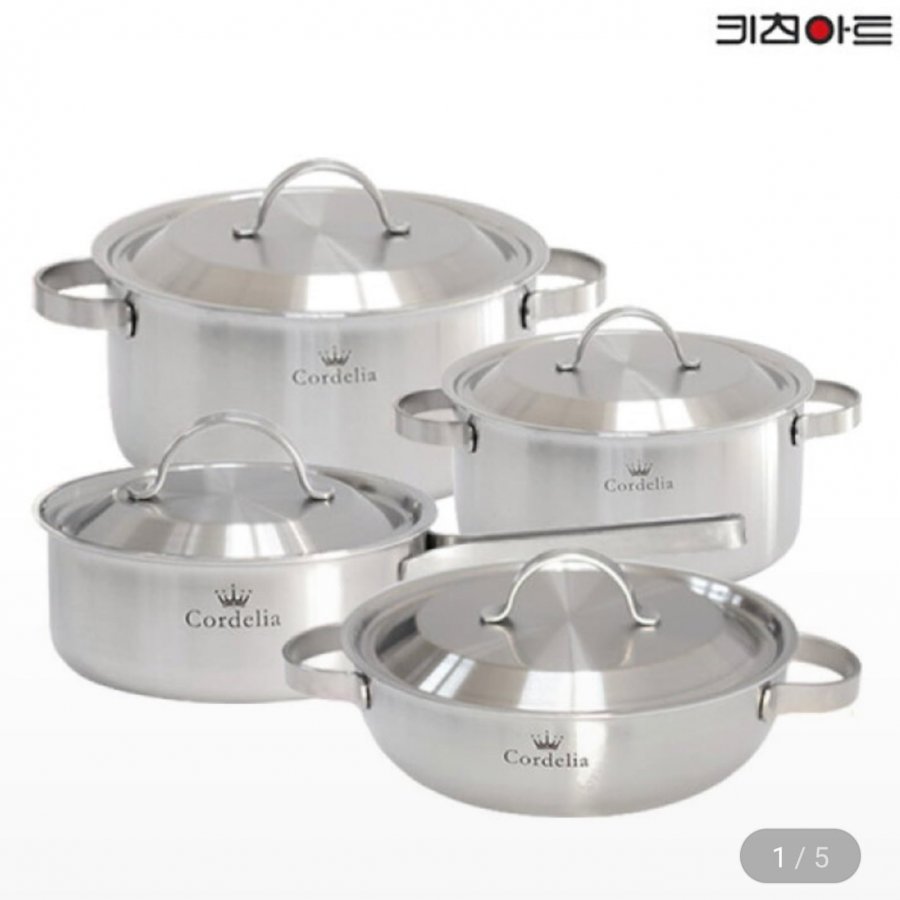 키친아트 코델리아 통5중 스텐레스 IH 냄비세트 4종 (149,780원/무료)
