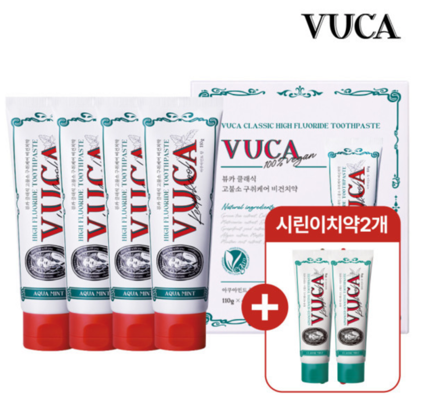뷰.카 VU.CA 고불소 치약 6개 9,980원 (시린이치약 2개)