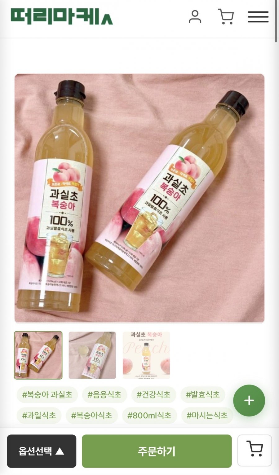 식품명인 복숭아 과실초 800ml (5,520원/유배)