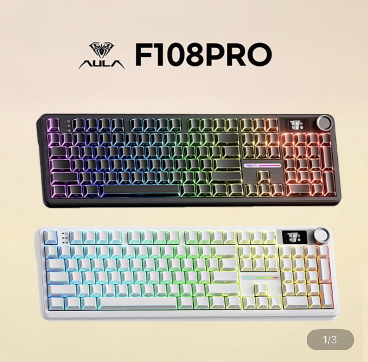 Aula 독거미 F108 pro 유무선 기계식 키보드 세이야축 8000mAh