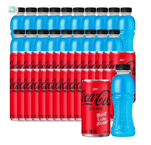 코카콜라제로 190ml x 30캔 + 파워에이드 제로 무라벨 355ml x20페트 (27,080원/무료)
