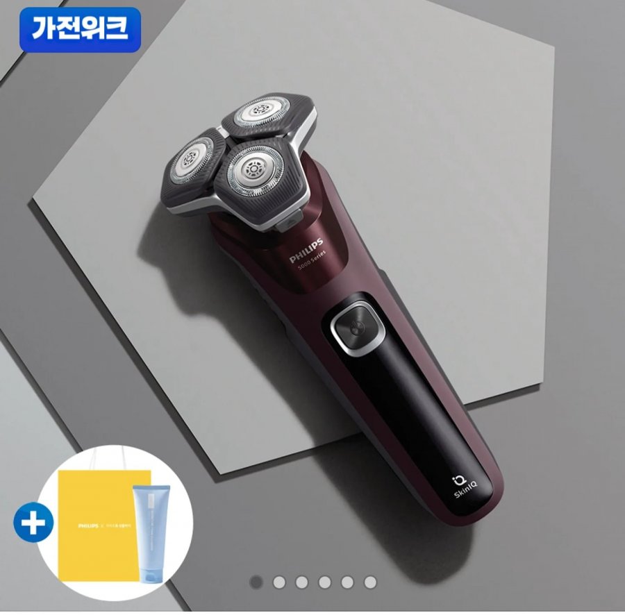 필립스 SkinIQ 5000 시리즈 전기면도기 S5881/12 버건디 레드 + 폼클렌징 (117,180원/무료)