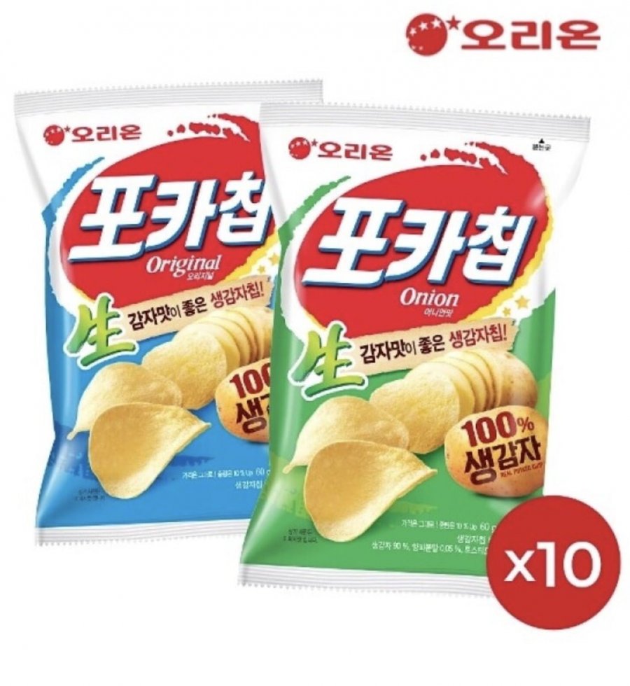 오리온 포카칩 오리지널/ 어니언(66g) 총 20봉 (21,760원/무료) 카드 20,680원
