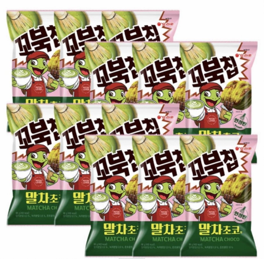 오리온 꼬북칩 말차초코 68g x 12입 (11,700원/무료)