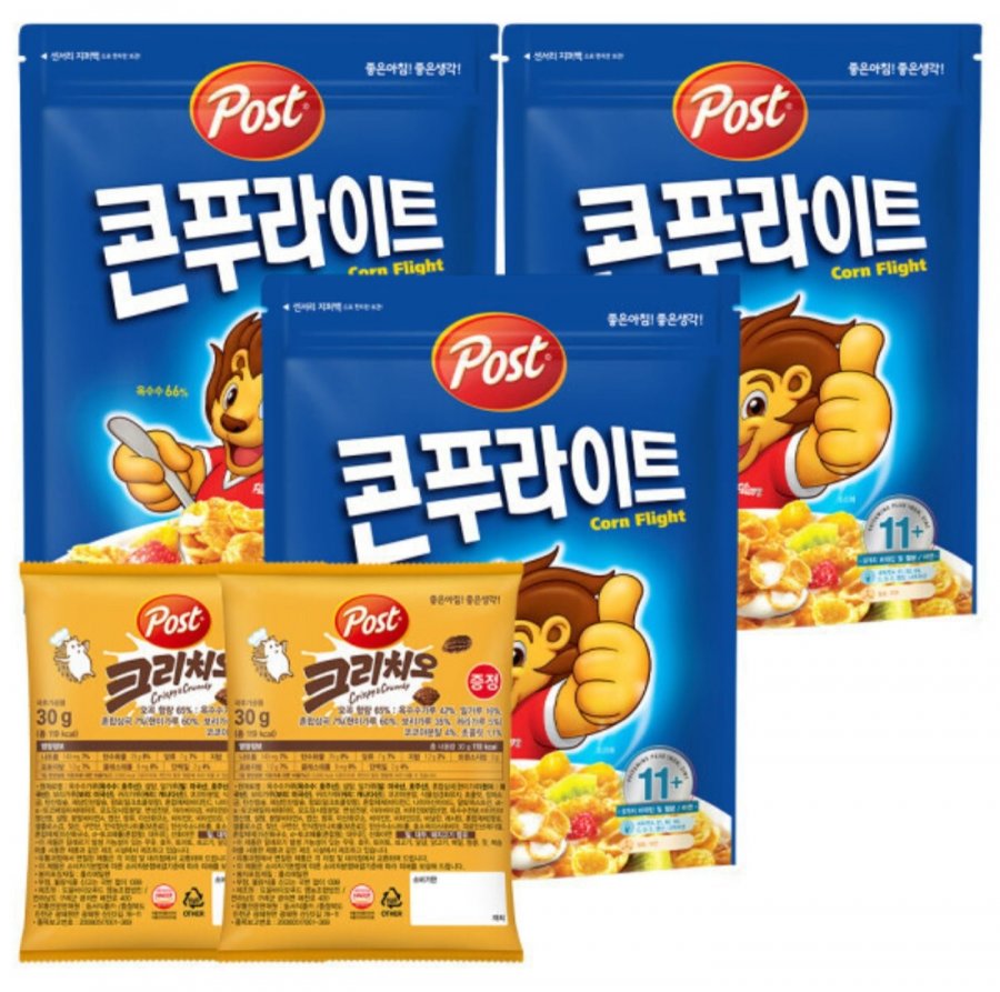 포스트 콘푸라이트 시리얼 600g 3개 +크리치오 30g 2개 (11,350원/무료)