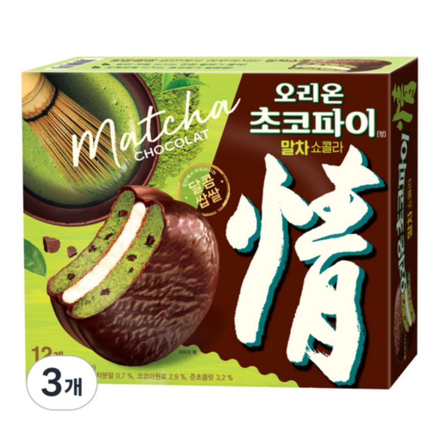 오리온초코파이 말차쇼콜라 12p, 408g, 3개 10,390원