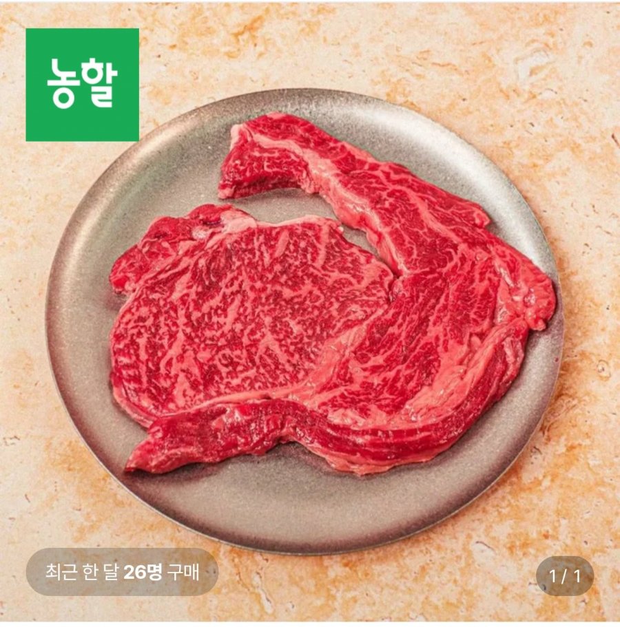 한우 1등급 등심 500g (21,640원/무료)