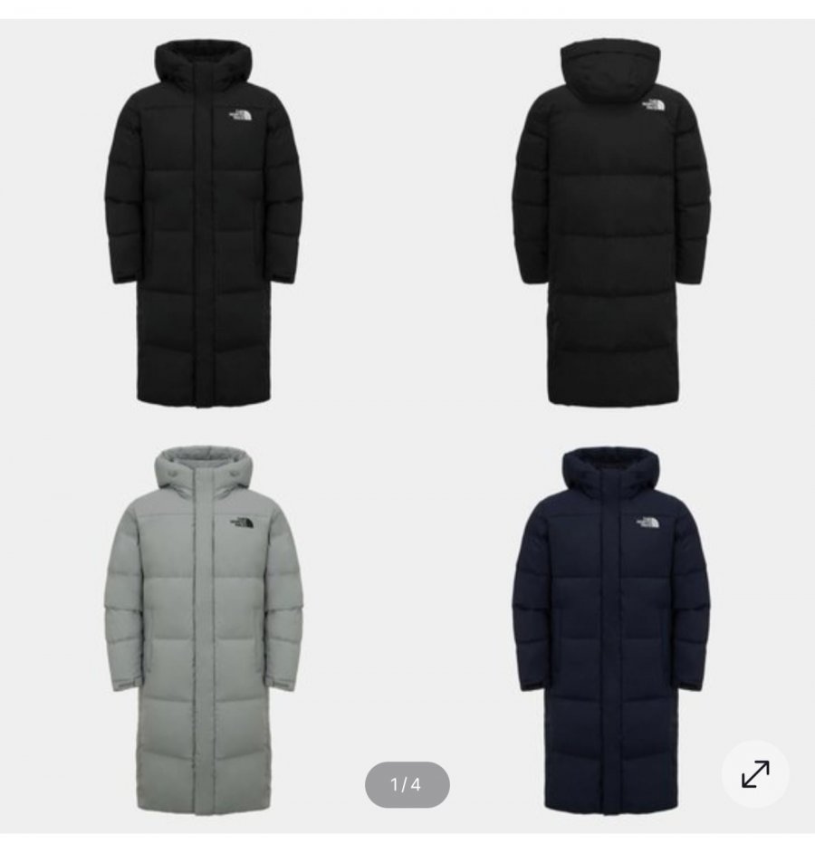 노스페이스 히트락 하이브리드 롱 패딩코트 (153,000원/무료)