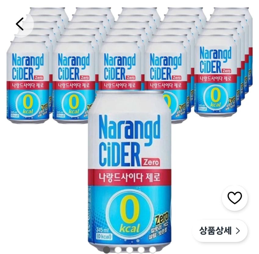 쿠팡 / 나랑드사이다 제로, 345ml, 48개 21840원