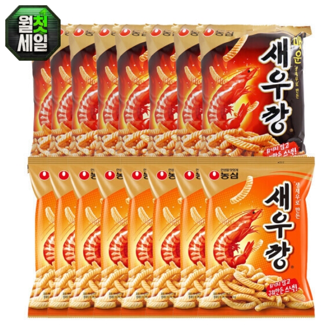 새우깡 8봉 + 매운새우깡 8봉 14,630원
