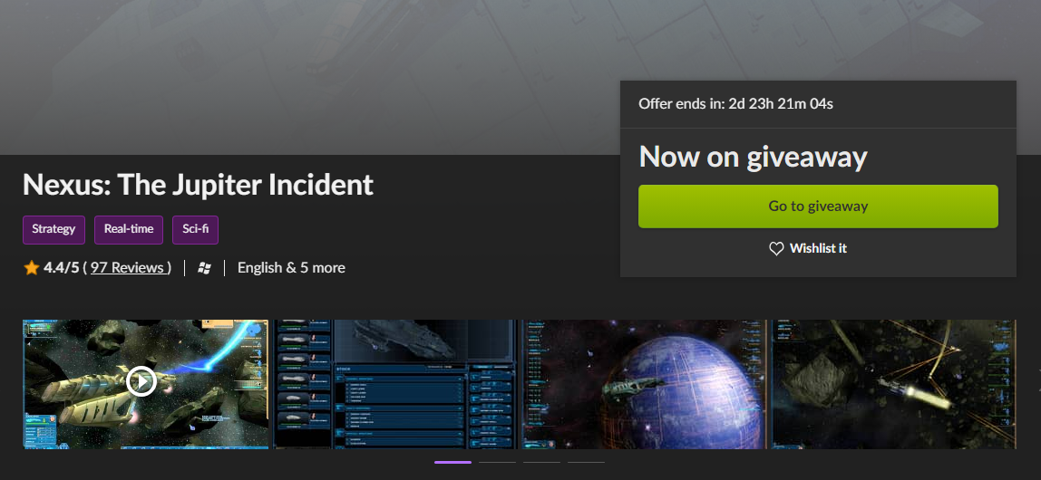 Nexus: The Jupiter Incident (GOG/무료)