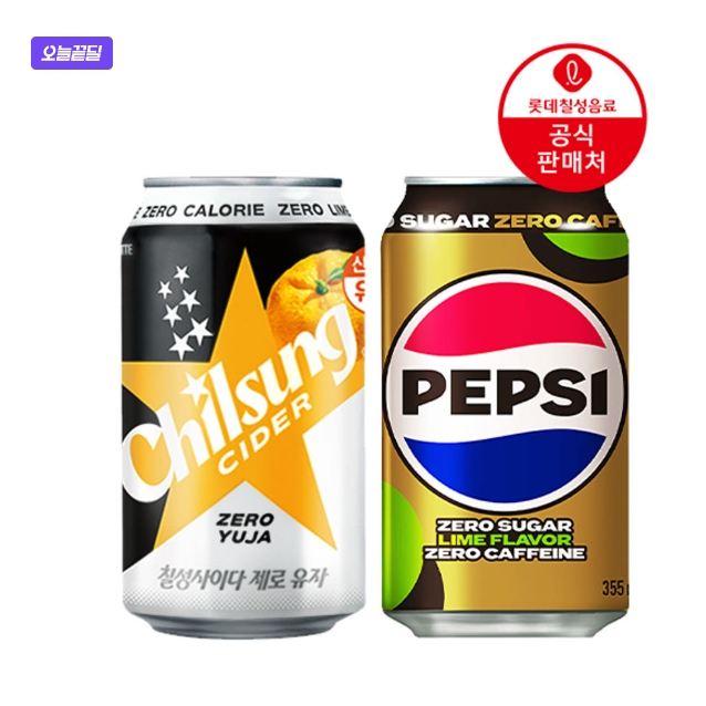 칠성사이다제로 유자 355ml 24+펩시제로제로 355ml 24 24,200원