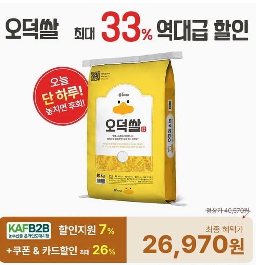 오덕쌀 추청미 10kg ,원주시농협 당일도정&직발송, 아끼바레(26,450원,무배)