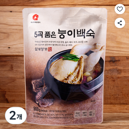 마니커에프앤지 5곡품은 능이백숙, 900g, 2개