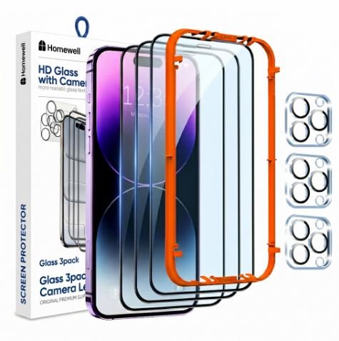 홈웰 3+3 HD 풀커버 액정, 카메라 강화유리 6매 (7,900원/2500원)