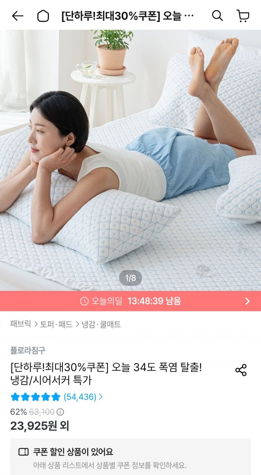 듀라론 고강도택 쿨링 블루다이아 냉감패드 6종 외 다양 (31,900원/무료)