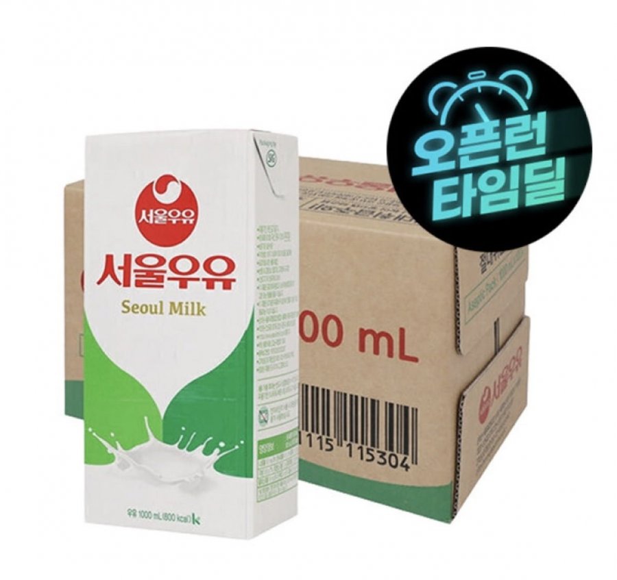 서울 멸균우유 1000ml x 10개 외 200ml 48개 (14,400원/무료)