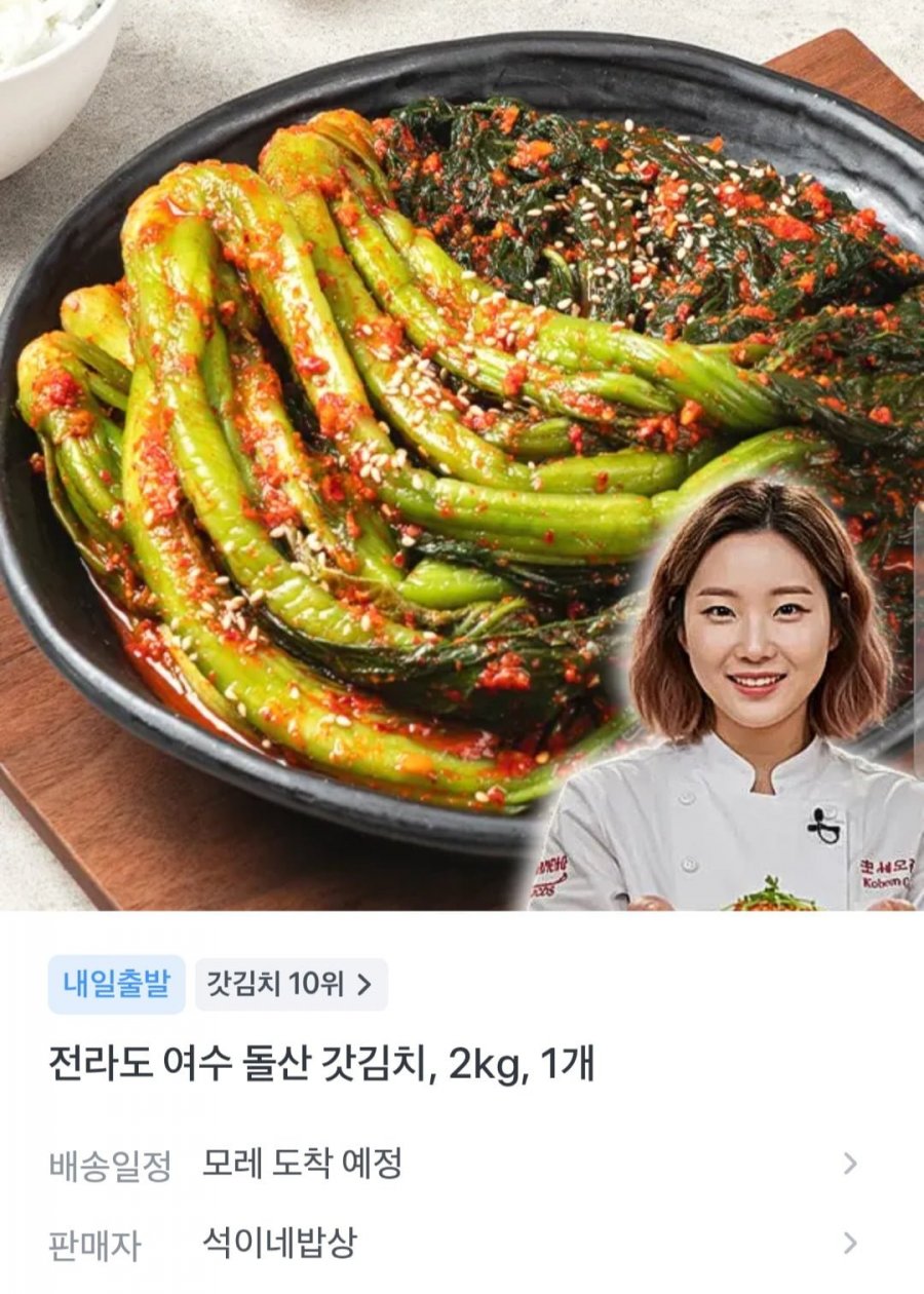 전라도 여수 돌산 갓김치 1kg (11,900원 / 무배)