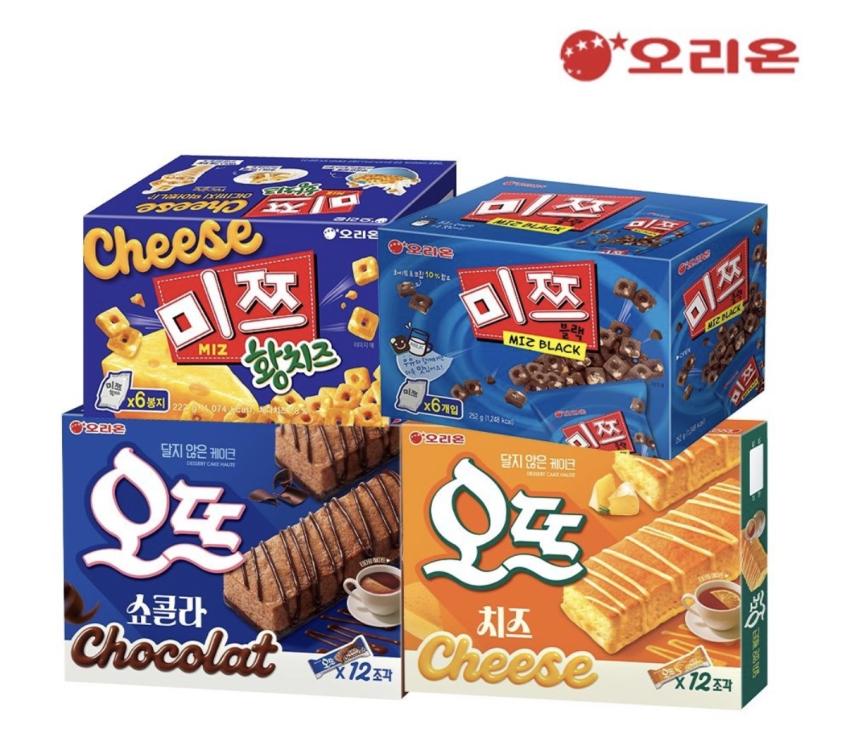 미쯔 황치즈 6P + 미쯔 6P + 오뜨 쇼콜라 12P + 오뜨 치즈 12P 14,780원