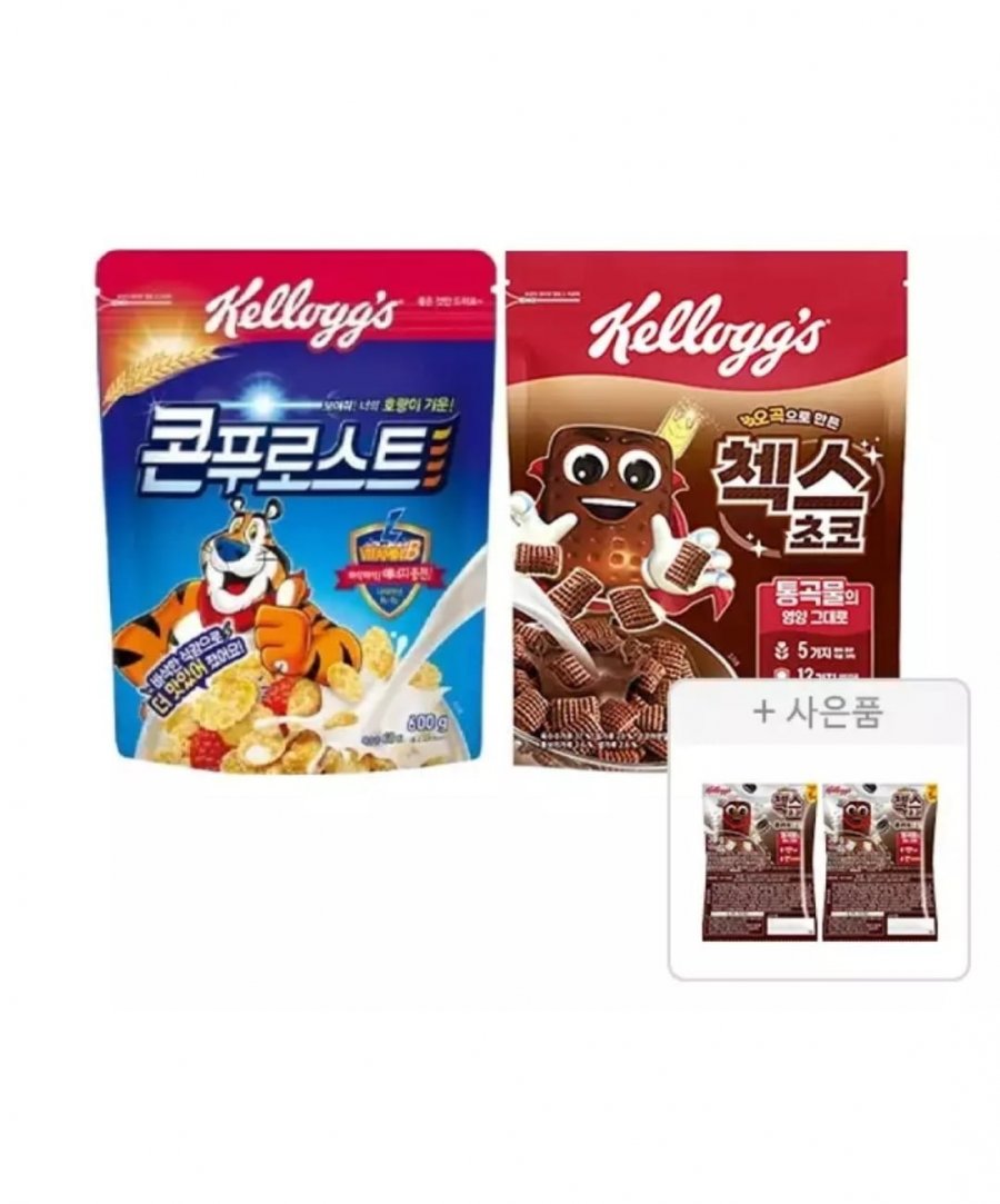 켈로그 콘푸로스트 600g + 첵스초코 570g + 첵스초코 쿠키앤크림 증정 (9,260원/무료배송)