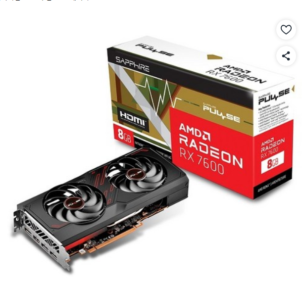 사파이어 라데온 RX 7600 PULSE OC D6 8GB
