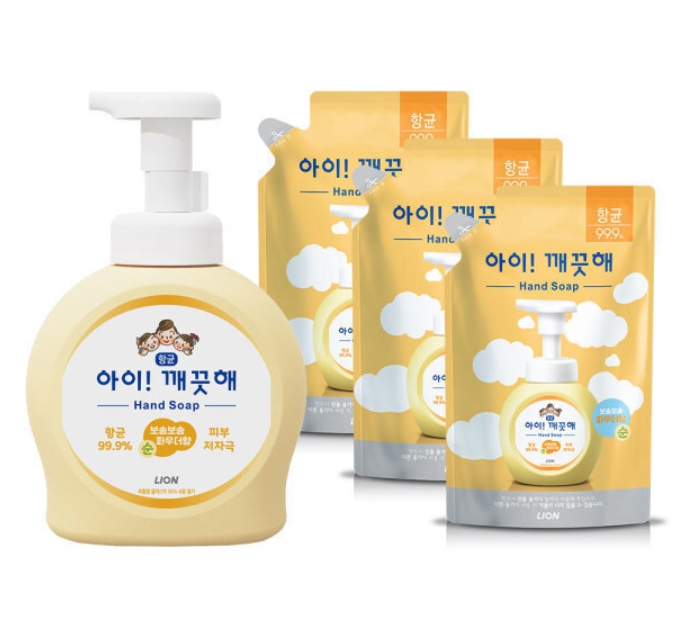 아이깨끗해 핸드워시 490ml 본품+450ml 리필 3개 9,540원