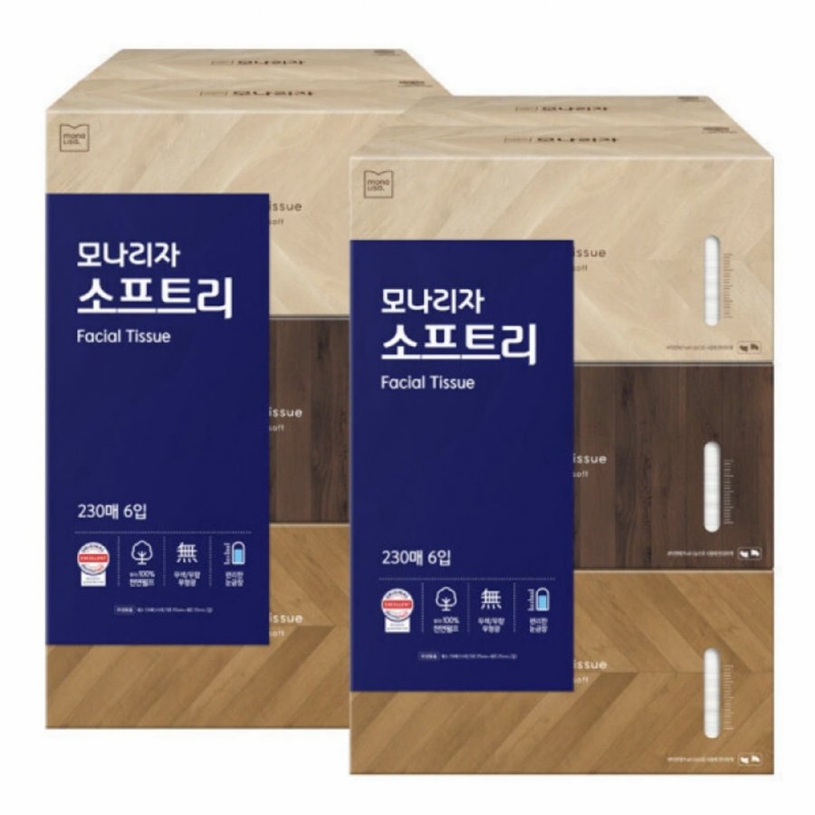 모나리자 소프트리 미용티슈 230매 12개 (유클 13,360원/무배)