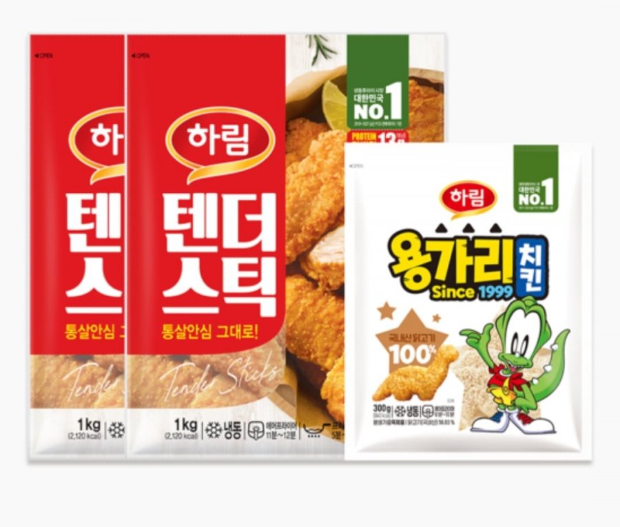 하림 텐더스틱 1kg 2팩 + 용가리치킨 300g 1팩 (토스페이 20,300원/무료)