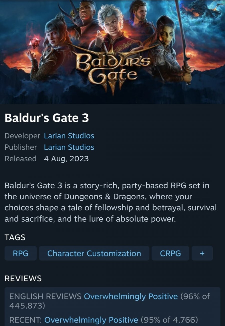 Baldurs Gate 3 (46,200원/무료)