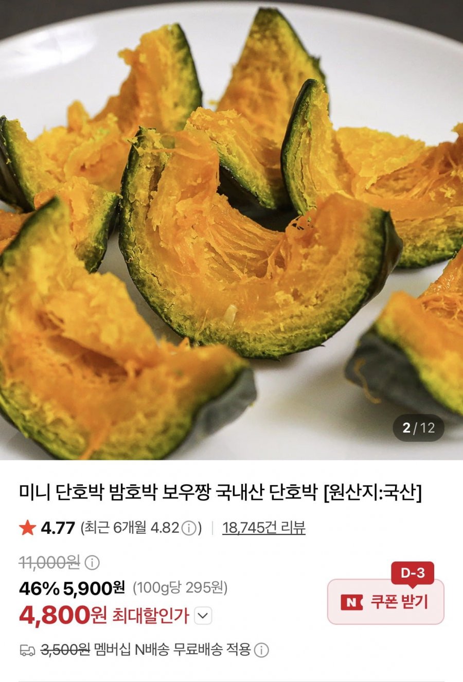 미니 밤호박 5kg (10,700원/네멤무료)