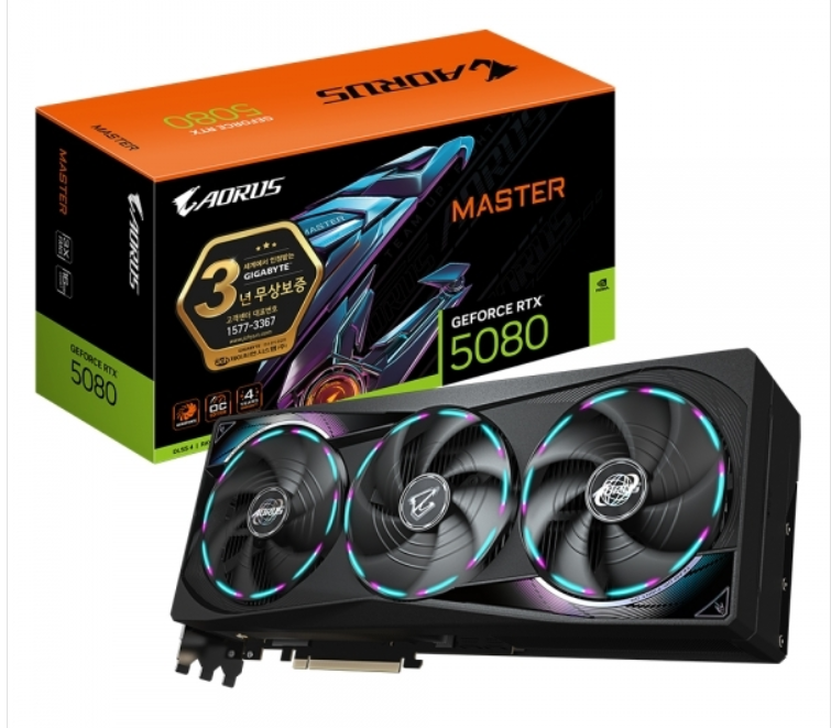 기가바이트 AORUS 지포스 RTX 5080 MASTER D7 16GB 제이씨현