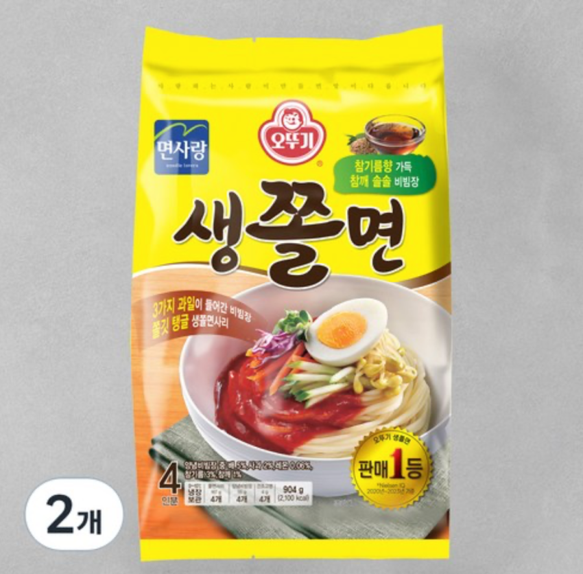 오뚜기 생쫄면 4인가족세트, 904g, 2개 7,720원