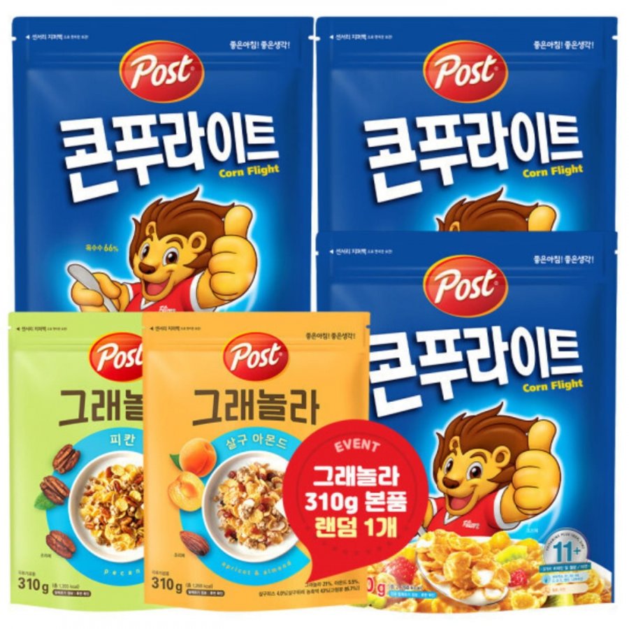 포스트 콘푸라이트 시리얼 600g 3개 +그래놀라 310g 본품 1개 증정 (10,860원/무료)