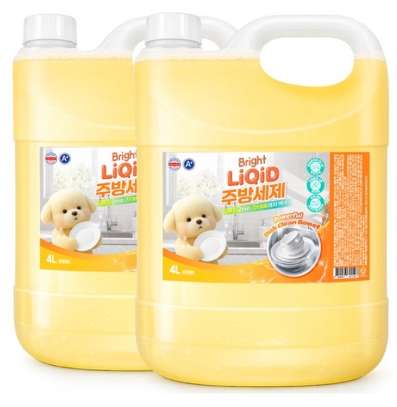 리퀴드 대용량주방세제 레몬향 4L, 2개 6,980원
