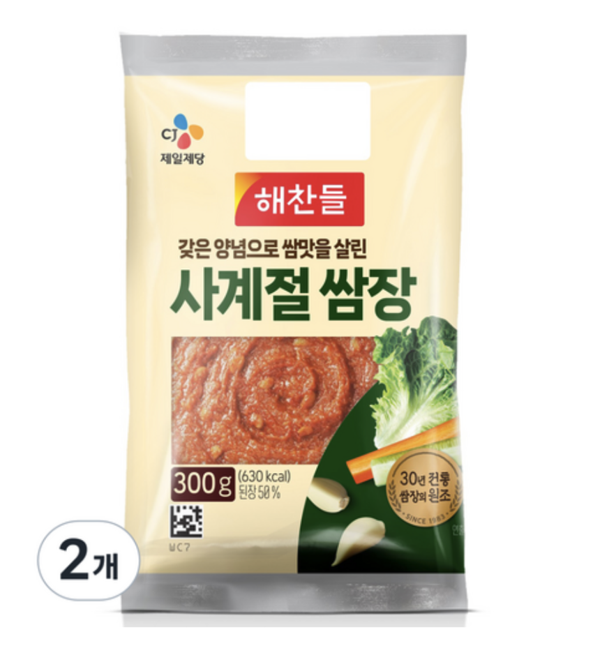 해찬들 사계절쌈장, 300g, 2개 2,180원