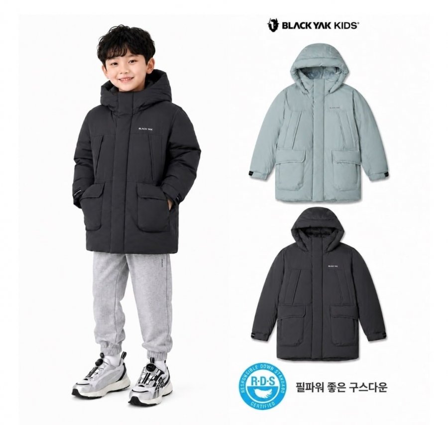 블랙야크키즈 중기장 구스패딩 (94,550원/무료배송)