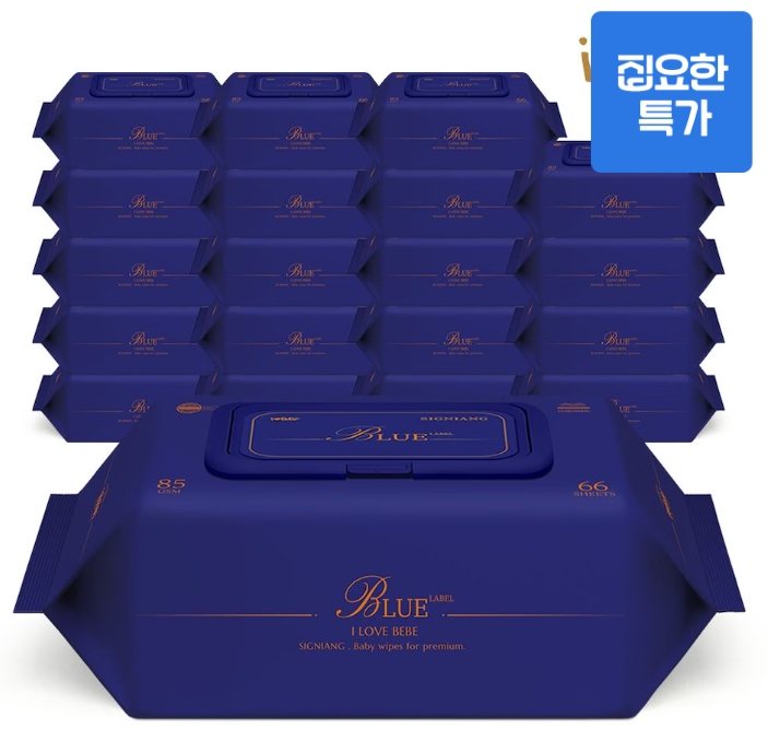 시그니앙 블루라벨 85평량 물티슈 20팩 17,910원