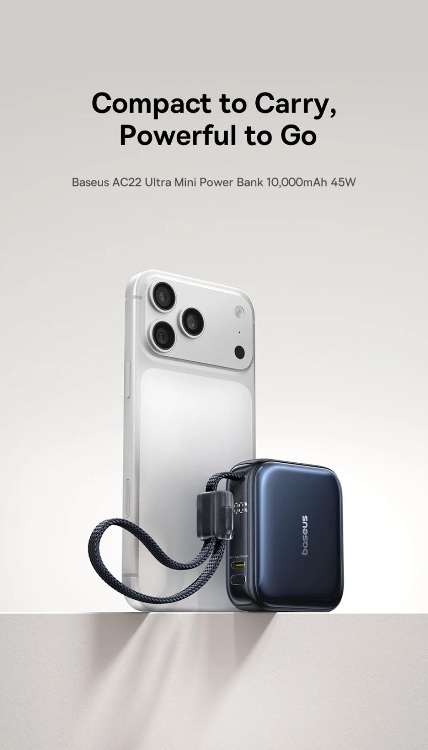 베이스어스 미니 보조배터리 45W 10000mAh ($19.94 코인)
